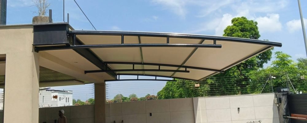 Car parking shade installed at a home in Lahore